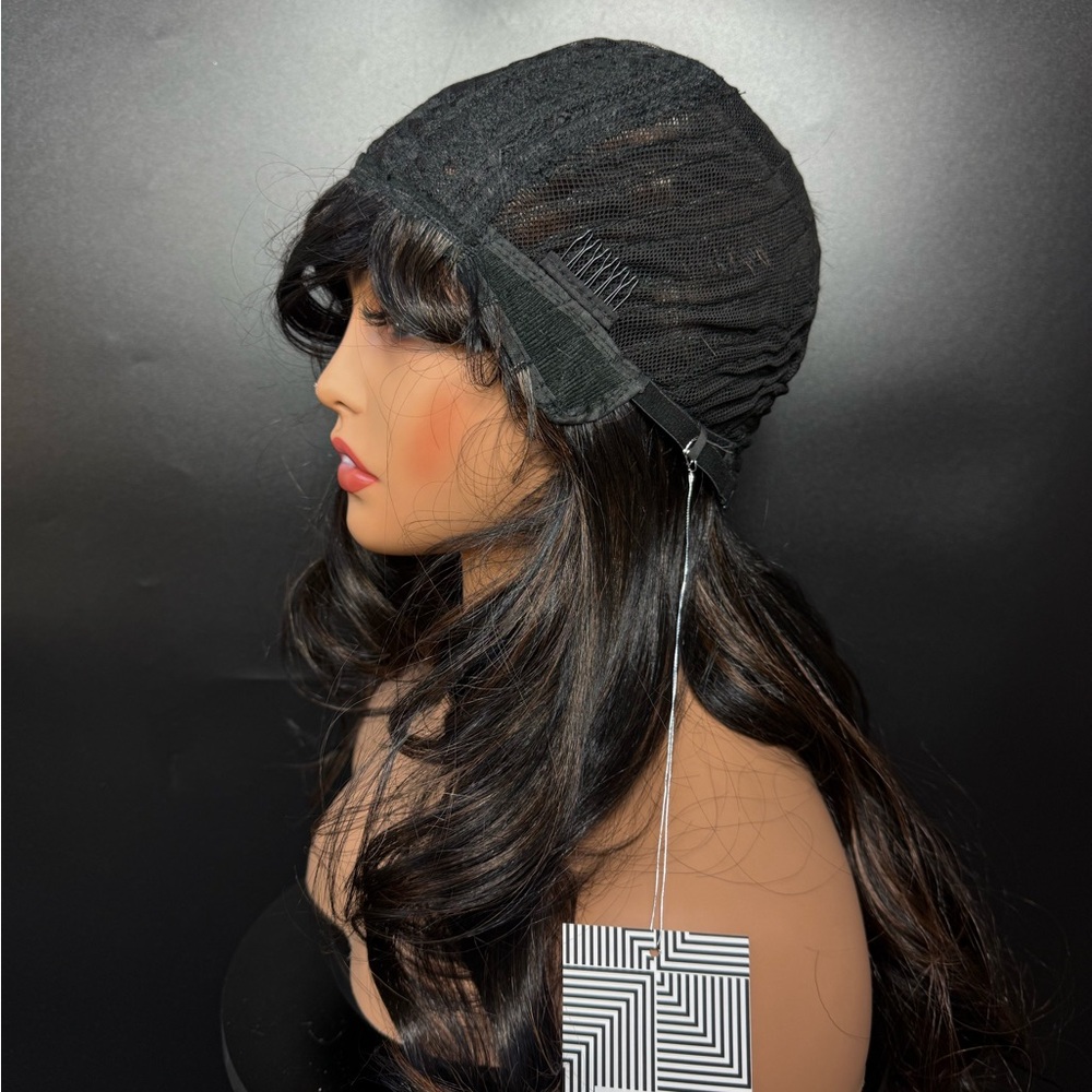 Elegant Black and Brown Women's Wig 22 inch long premium quality synthetic hair - Picture 8 of 11
